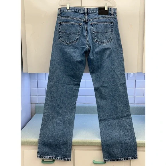 Harley-Davidson Mens Boot Cut Jeans Medium Wash Blue Denim 34x34 - Picture 2 of 8